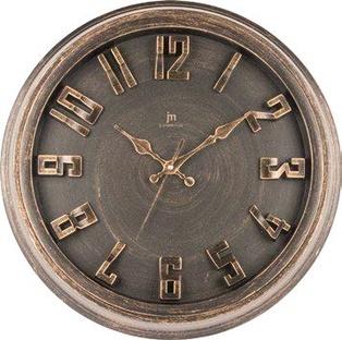 OROLOGIO PARETE ABS NUMERI IN RILIEVO MARRONE LOWELL