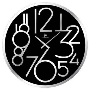 OROLOGIO PARETE VETRO TONDO 38CM NERO  LOWELL