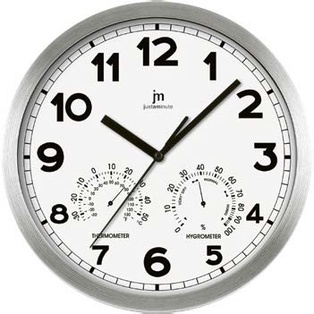OROLOGIO PARETE QUARZO IN ALLUMINIO SATINATO - BIANCO 30CM LOWELL