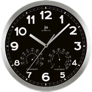 OROLOGIO PARETE QUARZO IN ALLUMINIO SATINATO - NERO 30CM LOWELL