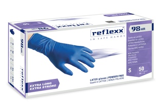 GUANTI IN LATTICE BLU HIGH RISK ALTA RESIST. NO POLVERE GR.18,5 L PZ.50 REFLEXX