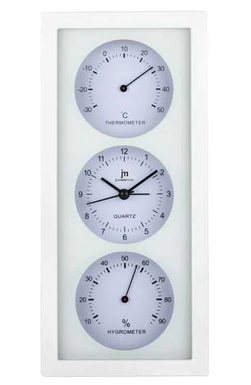 OROLOGIO PARETE QUARZO MDF TERMO-IGRO 12X26CM BIANCO LOWELL