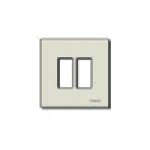 PLACCA VIMAR ALLUMINIO A SCATTO ORO SERIE 8000 2 POSTI