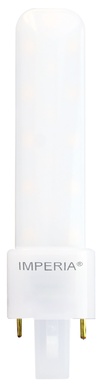 LAMPADA LED IMPERIA PL-G23 2 PIN 5W 230V 3000K 15000H   (7W EX) LUNGHEZZA 13.5 CM 