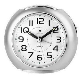 SVEGLIA AL QUARZO ANALOGICA CON LUCE SNOOZE MOVIMENTO CONTINUO SILENZIOSO SILVER