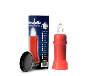 LUMINO LED A CANDELA CON 2 STILO AA INCLUSE DURATA 365GG Ø 3.5 CM - H 11 CM. COLORE ROSSO 