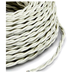 CAVO ELETTRICO TRECCIOLA 3X0.75 TESSUTO AVORIO MT.50 IMQ