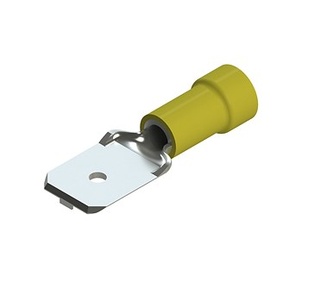 CAPICORDA PREISOLATO MASCHIO 6.3X0.8 MM GIALLO 100PZ. ZIPPO