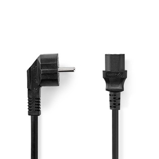 CAVO ALIMENTAZIONE NEDIS DA SPINA TEDESCA 90° A PRESA IEC320 C13 - 1.8MT.
