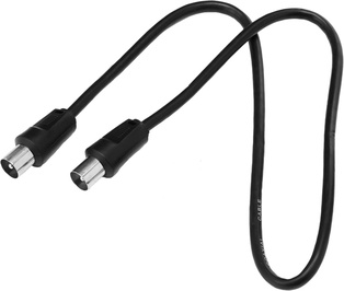 CAVO ANTENNA NEDIS COASSIALE DA SPINA - SPINA CON ADATTATORE PRESA- PRESA  - 1.5MT. NERO