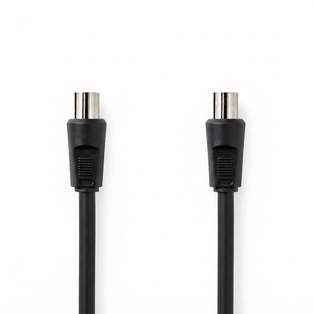 CAVO ANTENNA NEDIS COASSIALE DA SPINA - SPINA CON ADATTATORE PRESA- PRESA  - 1.5MT. NERO