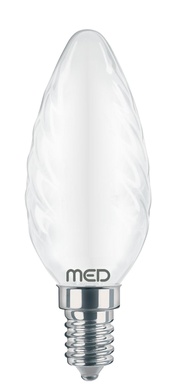 TORTIGLIONE FILOLED 4W 450LM E14 4000K SMERIGLIATO  MED