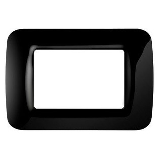 PLACCA TOP SYSTEM - IN TECNOPOLIMERO FINITURA LUCIDA - 3 POSTI - NERO TONER - SM