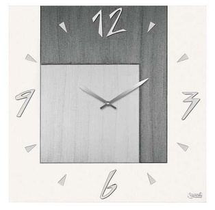 OROLOGIO DA PARETE AL QUARZO ANTRACITE-GRIGIO-PERLA 50X50