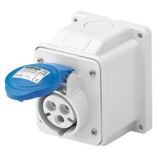 PRESA FISSA DA PARETE A 10° - IP44 - 2P+T 16A 200-250V 50/60HZ BLU 6H