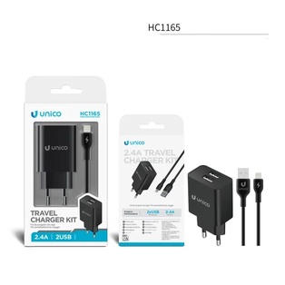 CARICATORE UNICO DA RETE NERO 2 PRESE USB-A 2.4Ah CON CAVO USB-A A LIGHTING 100CM 