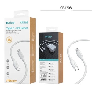 CAVO DI RICARICA RAPIDA TYPE C-LIGHTNING 3A PD30W CAVO DATI  CE 1M BIANCO