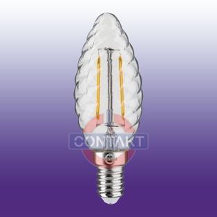LAMPADA LED-FILO  CONTAKT TORTIGLIONE  C37 ALTA EFFICIENZA 4W 470LM E14 CHIARA 2700k