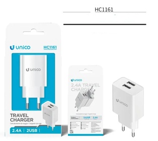 CARICATORE UNICO DA RETE BIANCO 2 PRESE USB-A 2.4A 