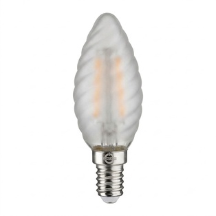 LAMPADA LED FILO  CONTAKT TORTIGLIONE  C37 ALTA EFFICIENZA 4W 470LM E14 SMERIGLIATA 3000K 