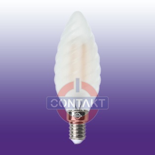 LAMPADA LED-FILO  CONTAKT TORTIGLI. C37 ALTA EFFICIENZA 4W 470LM E14 SMERIG.3000