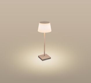 LAMPADA LED CENTURY DA TAVOLO MODELLO MARGO' 4W 3000K IP54 DIMMERABILE RICARICABILE TORTORA
