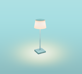 LAMPADA LED CENTURY DA TAVOLO MODELLO  MARGO' 4W 3000K IP54 DIMMERABILE RICARICABILE TURCHESE