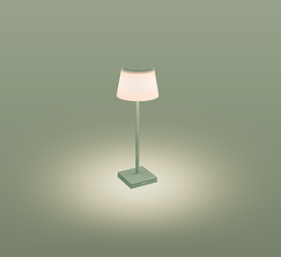 LAMPADA LED DA TAVOLO CENTURY MODELLO MARGO' 4W 3000K IP54 DIMMERABILE RICARICABILE VERDE