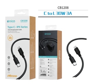 CAVO UNICO DA USB-C A LIGHTING CARICA SMART RAPIDA 3AH 100CM NERO