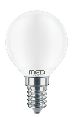 LAMPADA LED FILO MED SFERA G45 ALTA EFFICIENZA 4W 450LM E14 SMERIGLIATA 4000K