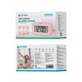 MINI SVEGLIA DIGITALE UNICO CON ALIMENTAZIONE CAVO USB-A O 3 AAA MINISTILO COLORE ROSA 