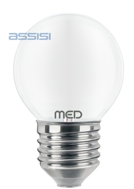 LAMPADA LED FILO MED SFERA G45  ALTA EFFICIENZA 4W 450LM E14 SMERIGLIATA 3000K
