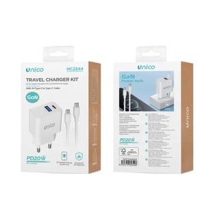 CARICATORE UNICO DA RETE BIANCO 1 PRESA USB-A E 1 PRESA USB-C RAPIDO 20W CON CAVO USB-C A USB-C 100CM 
