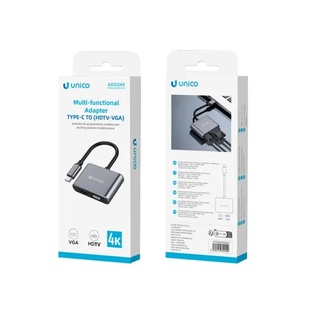 ADATTATORE UNICO DA SPINA USB-C A PRESA HDTV E PRESA VGA -CE-