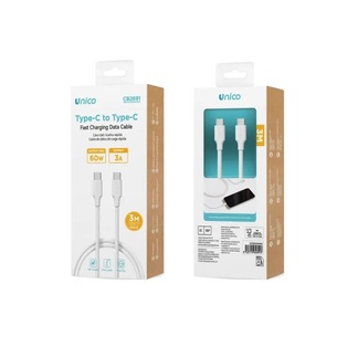 CAVO UNICO CARICA RAPIDA DA USB-C A USB-C -3Ah - 60W 300CM 