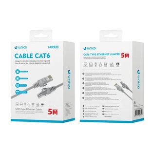 CAVO UNICO ETHERNET CAT6E/UTP DA SPINA RJ45 A SPINA RJ45 CAVO TONDO GRIGIO 5 MT 