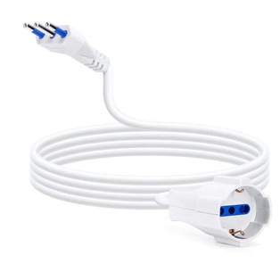 PROLUNGA ELETTRICA CONTAKT SPINA 16A CON SCHUKO P40 E  BIPRESA 2P+T 16A S250V SEZ. 3X1 3MT BIANCO 