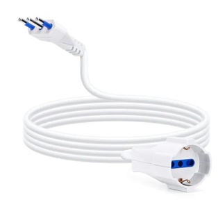 PROLUNGA ELETTRICA CONTAKT SPINA 16A CON SCHUKO P40 E  BIPRESA 2P+T 16A S250V SEZ. 3X1  3MT BIANCO 