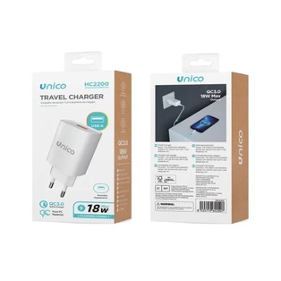 CARICATORE UNICO DA RETE USB-A 5V/3Ah 9V/2Ah 12V/1.5Ah CARICA RAPIDA 18W BIANCO 