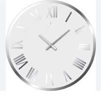 OROLOGIO PARETE VETRO TONDO 38CM BIANCO LOWELL