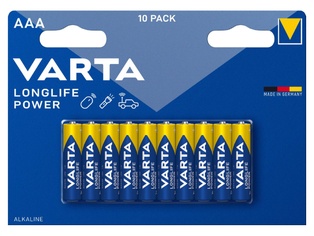 PILE VARTA ALKALINE LONGLIFE POWER MINISTILO AAA BL.10