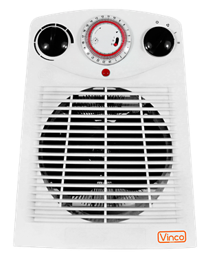 TERMOVENTILATORE VINCO 2 SET DI POTENZA 1000W - 2000W TERMOSTATO E TIMER 24H 