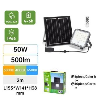 FLOOD LIGHT SOLARE 2M 50W CCT SERIE 09