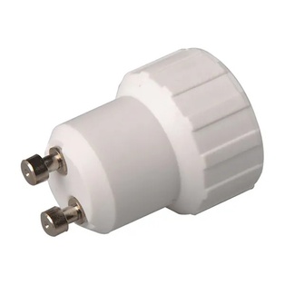 ADATTATORE FAI PORTALAMPADA DA SPINA GU10 A PRESA E14 BIANCO TERMOPLASTICO