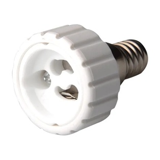 ADATTATORE LAMPADE DA MASCHIO E14 A FEMMINA GU10 BIANCO TERMOPLASTICO