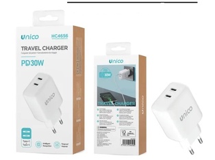 CARICATORE UNICO DA RETE 2 PORTE USB-C CON USCITA SINGOLA POWER DELIVERY 30W 