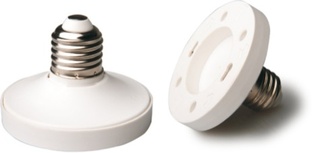 ADATTATORE LAMPADE DA MASCHIO E27 A FEMMINA GX53 BIANCO TERMOPLASTICO