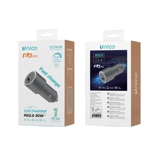 CARICATORE UNICO DA AUTO 12V CON USB-C POWER DELIVERY 30W CORPO IN MTALLO NERO 