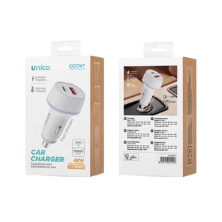 CARICATORE UNICO DA AUTO 12V CON 1 USB-C POWER DELIVERY 30W E USB-A QUICK CHARGE 18W BIANCO 