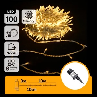 CATENA LUMINOSA BASSO VOLT. C/LUCI A TESTA PIATTA 2700K 10M IP44 INT/EST